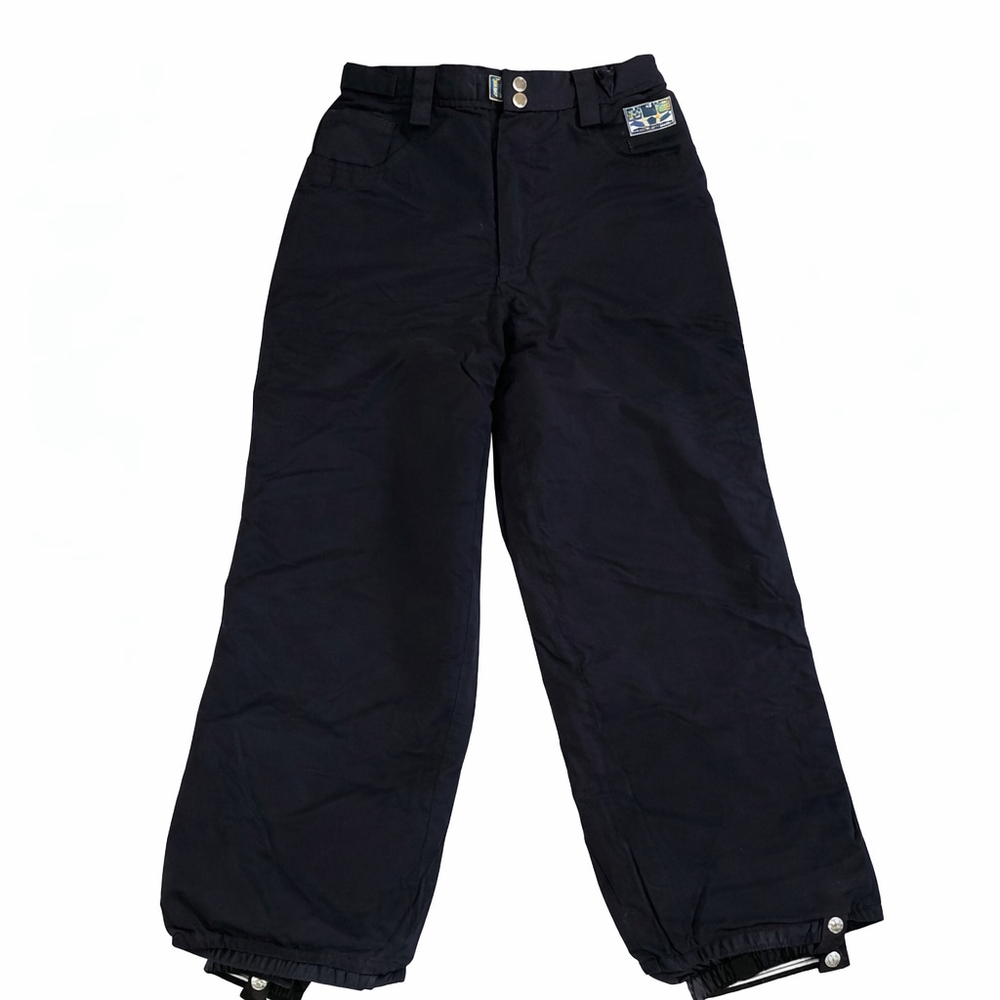 Men's Planet Earth Black Snow Pants L with Yellow Accents